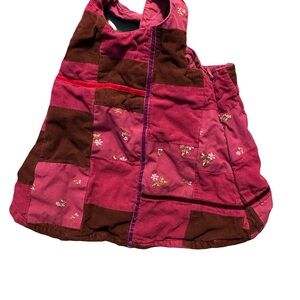 Vintage Gymboree Patchwork Pink & Brown Corduroy Tote Bag